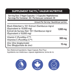 Elderberry, Vitamin C, Zinc Immunity